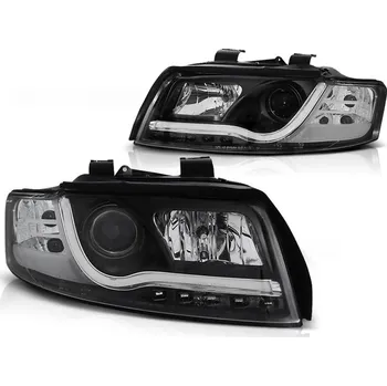 Přední světlomet PŘEDNÍ SVĚTLOMETY AUDI A4, 2001-2004, TUBE NEON LED LIGHT, ČERNÉ BLACK (LPAU88)