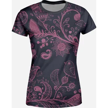 Dámské tričko UTOPY Dámské sportovní tričko Purple Birds Velikost: XS