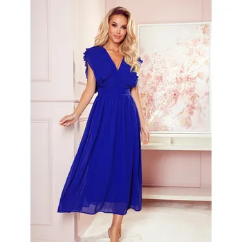 Dámské šaty Dámské midi šaty 367-2 v královsky-modré barvě, VELIKOST S