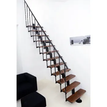 Schodiště Modulové schodiště Minka Comfort Top přímé schodiště, bukové stupně, ocelová konstrukce