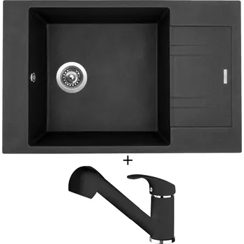 Granitový dřez Granitový dřez SET Sinks VARIO 780 granblack + Deante PEPE BDP 271M černá