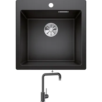 Granitový dřez SET Blanco PLEON 5 antracit 521504 + Blanco MILI antracit 523103