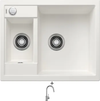 Granitový dřez Granitový dřez SET Blanco METRA 6 bílá s excentrem 516157 + Blanco MIDA-S chrom 521454