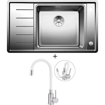 Nerezový dřez SET Blanco ANDANO XL 6 S-IF Compact nerez hedvábný lesk 523001 + Deante NEO LUNO BOC W720 nerez