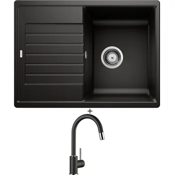 Kuchyňský dřez Granitový dřez SET Blanco ZIA 45 S Compact černá 526009 + Blanco MIDA-S černá 526146