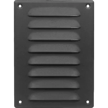 Příslušenství pro vzduchotechniku Ventishop KVMca 140x190 kovová hranatá větrací mřížka se síťkou, antracit černá