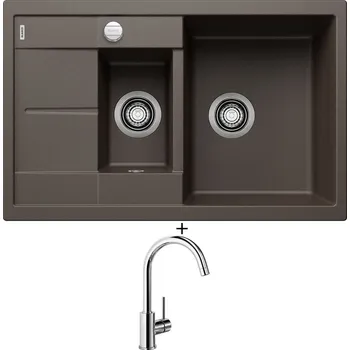 Granitový dřez SET Blanco METRA 6 S Compact kávová s excentrem 515044 + Blanco MIDA chrom 517742