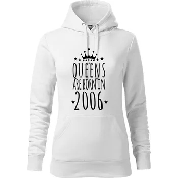 Dámská mikina Queens are born in 2006 - Mikina dámská Cape s kapucí - 2XL ( Bílá )