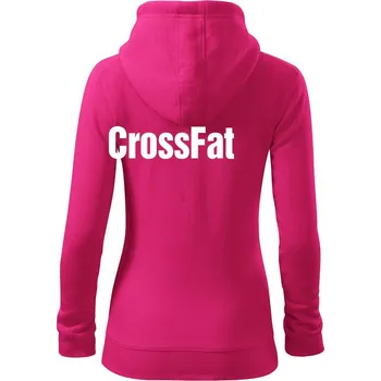Dámská mikina CrossFat - Dámská mikina trendy zipper s kapucí - S ( Purpurová )