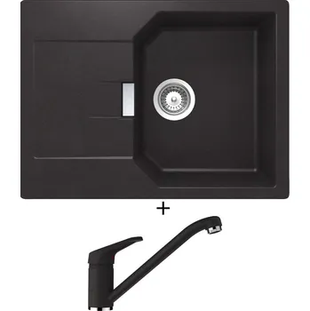 Granitový dřez Granitový dřez SET Schock MANHATTAN D-100S Nero + Schock COSMO 525001 Nero
