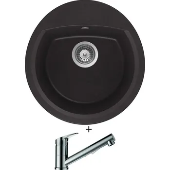 Granitový dřez Granitový dřez SET Schock MANHATTAN R-100 Nero + Schock EVINAS 577120 nerez