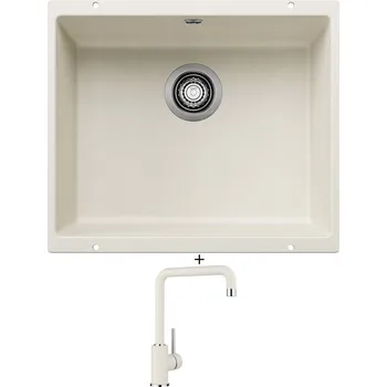 Granitový dřez Dřez pod desku SET Blanco ROTAN 500 U bílá soft 527146 + Blanco MILI bílá soft 527461