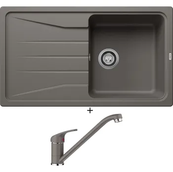 Kuchyňský dřez Granitový dřez SET Blanco SONA 5 S šedá vulkán 527334 + Blanco DARAS šedá vulkán 526934