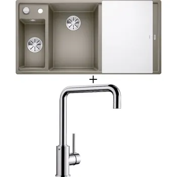 Granitový dřez Granitový dřez SET Blanco AXIA III 6 S tartufo s excentrem + skleněná krájecí deska 524660 + Blanco MILI chrom 519413