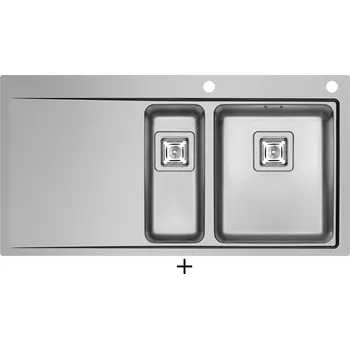 Nerezový dřez Nerezový dřez SET Pyramis OLYNTHOS (100X52) 1 1/2B 1D RH nerez + Pyramis SILVIO chrom