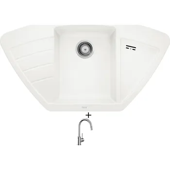 Granitový dřez Granitový dřez SET Blanco ZIA 9 E bílá 514758 + Blanco MIDA-S chrom 521454