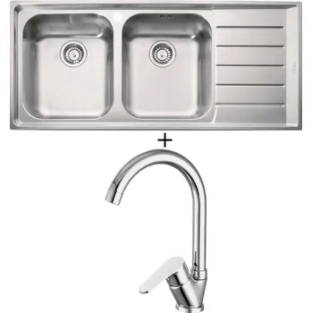 Nerezový dřez Nerezový dřez SET Franke NEX 621/2 + Deante CHABER 062 M chrom