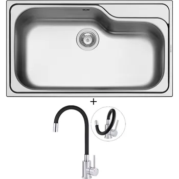 Nerezový dřez SET Pyramis TITAN (86x50) 1B nerez + Deante NEO LUNO BOC B720 nerez