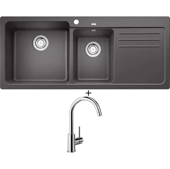 Granitový dřez Granitový dřez SET Blanco NAYA 8 S šedá skála 519655 + Blanco MIDA chrom 517742
