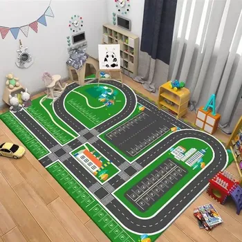 Koberec Dětský protiskluzový koberec s mapou pro hraní - K,80x120cm