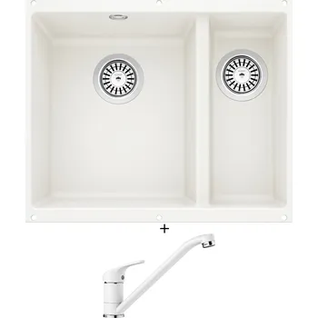 Granitový dřez Dřez pod desku SET Blanco ROTAN 340/160 U bílá 523078 + Blanco DARAS bílá 517724