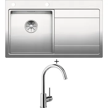 Nerezový dřez Nerezový dřez SET Blanco DIVON II 45 S IF nerez hedvábný lesk s excentrem 521657 + Blanco MIDA chrom 517742