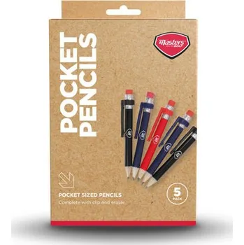 Golf Masters Wood Pencils with clip & Eraser X 5