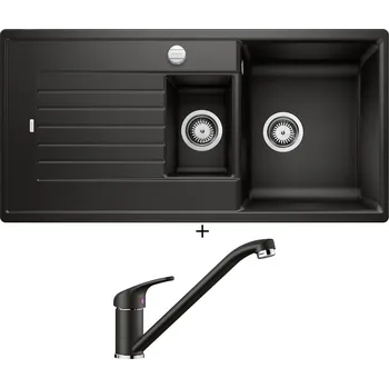 Granitový dřez SET Blanco ZIA 6 S černá s excentrem 526020 + Blanco DARAS černá 526152