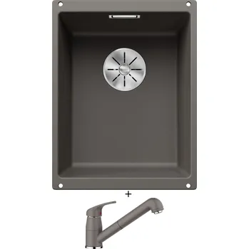 Kuchyňský dřez Dřez pod desku SET Blanco SUBLINE 320-U šedá vulkán 527343 + Blanco DARAS-S šedá vulkán 526936