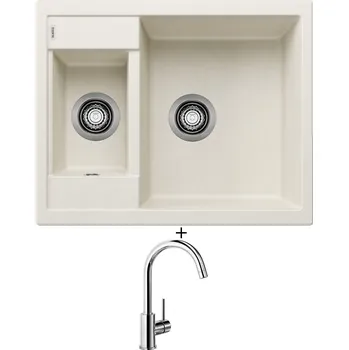 Granitový dřez Granitový dřez SET Blanco METRA 6 bílá soft 527113 + Blanco MIDA chrom 517742