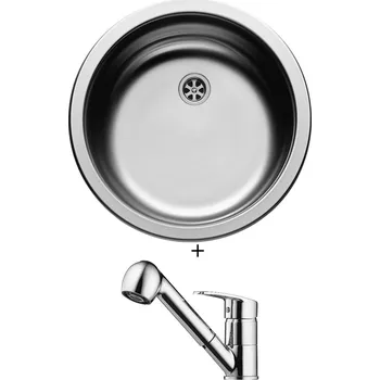 Nerezový dřez SET Pyramis CR 1 1/2 nerez + Pyramis FIDO chrom