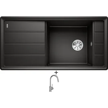 Granitový dřez Granitový dřez SET Blanco FARON XL 6 S černá 525896 + Blanco MIDA-S chrom 521454