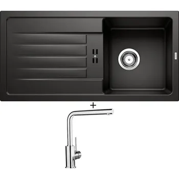Granitový dřez Granitový dřez SET BLANCO FAVUM 45 S černá 526081 + Blanco MILA chrom 519414