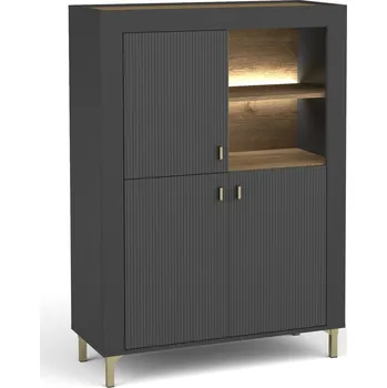 Ložnicová sestava Komoda MOSSA MO5, Dub Whisky/Černý mat