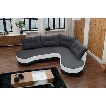 Obývací stěna Sedací souprava Abbey P tm.šedá/bílá