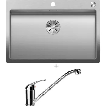 Nerezový dřez Nerezový dřez SET Blanco CLARON 700-IF/A nerez Durinox s excentrickým ovládáním PushControl 523394 + Blanco DARAS chrom 517720