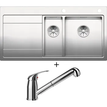 Nerezový dřez Nerezový dřez SET Blanco DIVON II 6 S-IF nerez hedvábný lesk s excentrem 521662 + Blanco DARAS-S chrom 517731