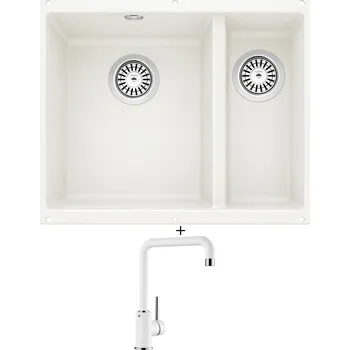 Granitový dřez Dřez pod desku SET Blanco ROTAN 340/160 U bílá 523078 + Blanco MILI bílá 523107