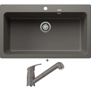 Granitový dřez Granitový dřez SET Blanco NAYA XL 9 šedá vulkán 527316 + Blanco DARAS-S šedá vulkán 526936