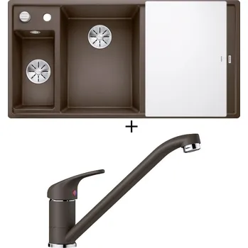 Granitový dřez Granitový dřez SET Blanco AXIA III 6 S kávová s excentrem + skleněná krájecí deska 524662 + Blanco DARAS kávová 517729