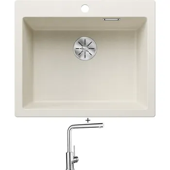 Granitový dřez Granitový dřez SET Blanco PLEON 6 bílá soft 527137 + Blanco MILA chrom 519414