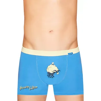 Trenýrky Pánské jednobarevné boxerky s obrázkem oslíka Fabio Barva/Velikost: modrá světlá / S/M