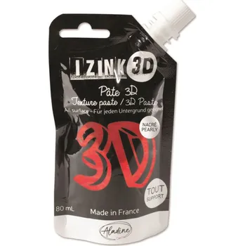 Výtvárné potřeby Aladine Reliéfní pasta Aladine Izink 3D, 80 ml - tulip, perleťová červená