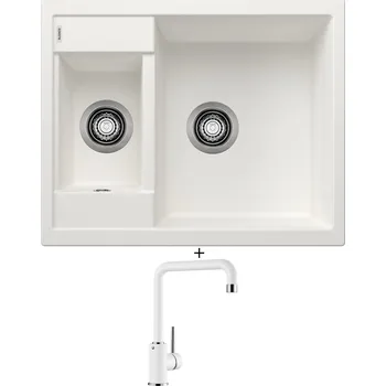 Kuchyňský dřez Granitový dřez SET Blanco METRA 6 bílý 516173 + Blanco MILI bílá 523107