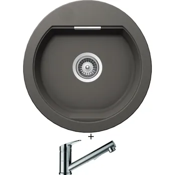 Granitový dřez Granitový dřez SET Schock MONO R-100 Silverstone + Schock EVINAS 577120 nerez