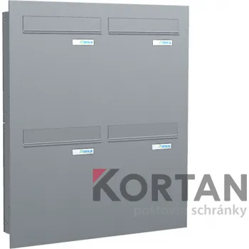 Poštovní schránka Poštovní schránka typu A (300x330x100) - pro zazdění s čelní deskou - lakovaná RAL 7035 - světle šedá