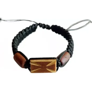 Náramek Dřevěný náramek Starověký kříž