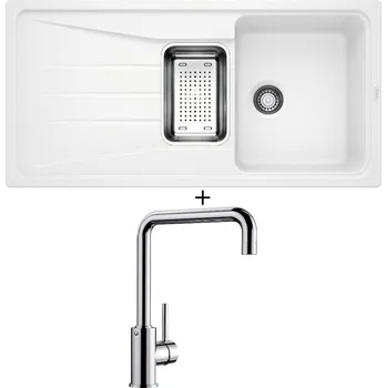 Granitový dřez Granitový dřez SET Blanco SONA 6 S bílá + nerezová miska + Blanco MILI chrom 519413