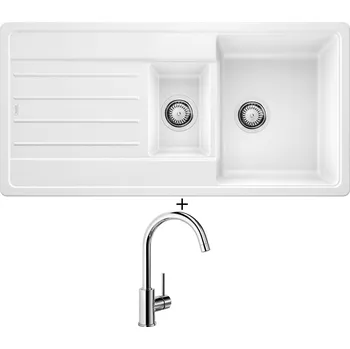 Granitový dřez Granitový dřez SET Blanco LEGRA 6 S bílá 522209 + Blanco MIDA chrom 517742