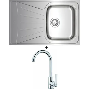 Nerezový dřez Nerezový dřez SET Teka STARBRIGHT 45 E-XN 1B 1D X nerez + Teka IN 915 CR chrom
